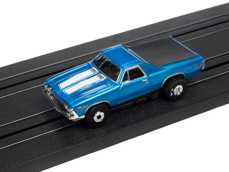 Auto World Thunderjet SC390-6A 2023 R1 OK USED CARS 1969 CHEVROLET EL CAMINO (BLUE) HO Scale Slot Car