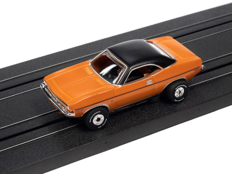 Auto World Thunderjet SC390-5B 2023 R1 OK USED CARS 1970 PLYMOUTH BARRACUDA GRAN COUPE (ORANGE) HO Scale Slot Car