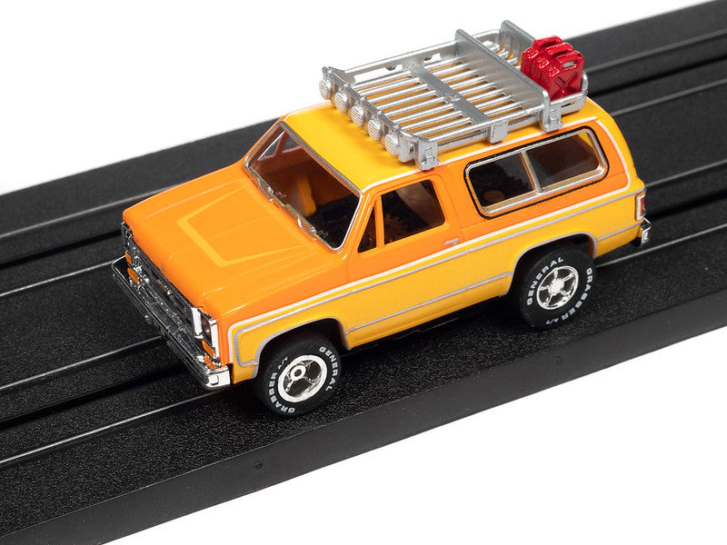 Auto World Xtraction SC388-1B 2023 R1 OFF ROAD 1977 CHEVROLET BLAZER (ORANGE) HO Scale Slot Car