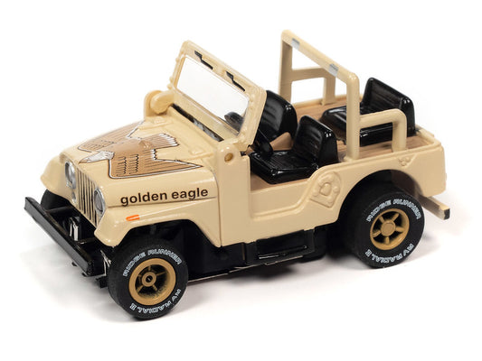 Auto World Xtraction SC388-2A 2023 R1 OFF ROAD 1979 JEEP CJ-7 (TAN) HO Scale Slot Car