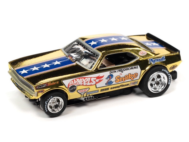 Auto World 4Gear SC369 -1 R26 DON "THE SNAKE" PRUDHOMME 1970 CUDA FUNNY CAR HO Scale Slot Car