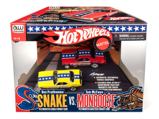 Auto World 4Gear SC2PK001 R1 HOT WHEELS SNAKE & MONGOOSE (2-PACK) HO SLOT CARS