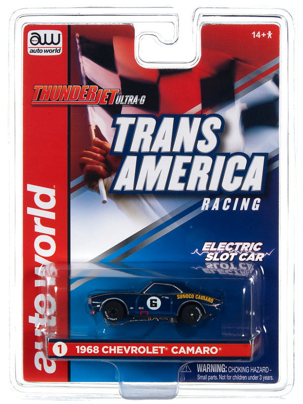 Auto World Thunderjet SC362-1 R32 1968 Chevrolet Camaro #6 Mark Donohue Sunoco HO Scale Slot Car