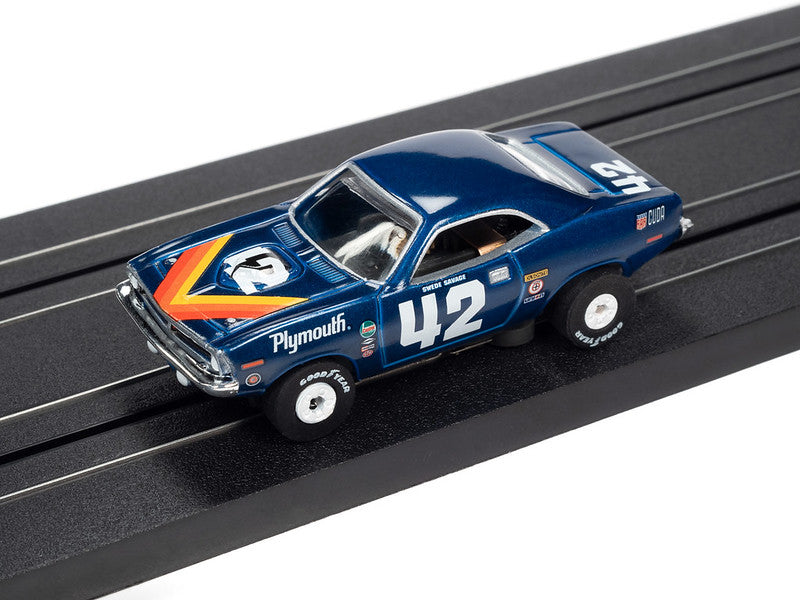 Auto World Thunderjet SC362-2 R32 1970 Plymouth Cuda #42 Swede Savage HO Scale Slot Car