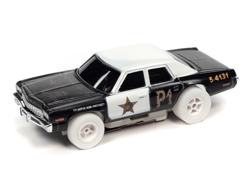 Auto World Xtraction SC372 R36 Blues Brothers Bluesmobile 1974 Dodge Monaco iWheels HO Scale Slot Car