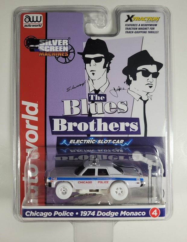 Auto World Xtraction SC372 Blues Brothers Chicago Police 1974 Dodge Monaco iWheels HO Scale Slot Car