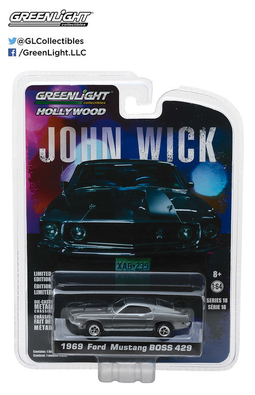 Greenlight Diecast 44780-E - Hollywood Series 2021 - 1969 Ford Mustang Boss 429 - John Wick - 1/64 Scale