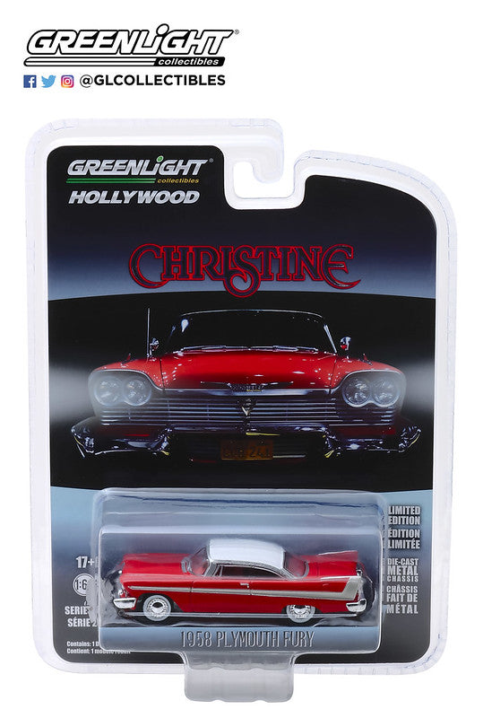 Greenlight Diecast 44830-C - Hollywood Series 2021 - 1958 Plymouth Fury - Christine - 1/64 Scale